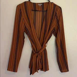 Wrap Around Striped Blouse